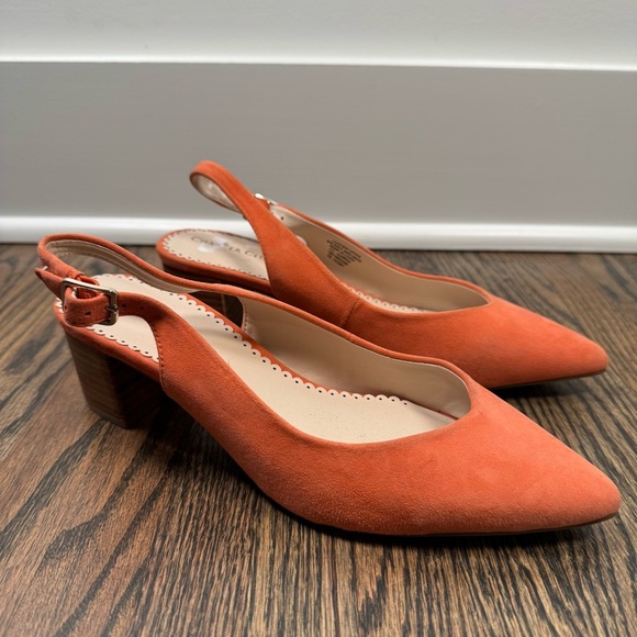 Charter Club Audraa Suede Leather Slingback Heels size 7 - Picture 1 of 7